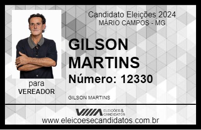 Candidato GILSON MARTINS 2024 - MÁRIO CAMPOS - Eleições