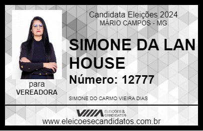 Candidato SIMONE DA LAN HOUSE 2024 - MÁRIO CAMPOS - Eleições