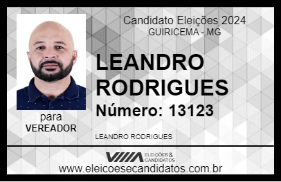 Candidato LEANDRO RODRIGUES 2024 - GUIRICEMA - Eleições