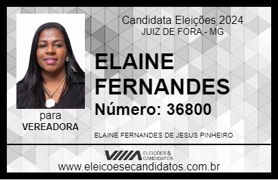 Candidato ELAINE FERNANDES 2024 - JUIZ DE FORA - Eleições