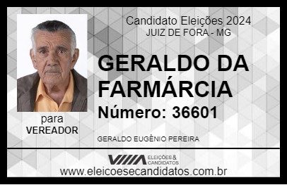 Candidato GERALDO DA FARMÁRCIA 2024 - JUIZ DE FORA - Eleições