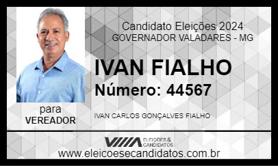 Candidato IVAN FIALHO 2024 - GOVERNADOR VALADARES - Eleições