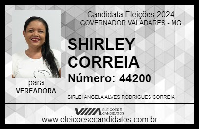 Candidato SHIRLEY CORREIA 2024 - GOVERNADOR VALADARES - Eleições