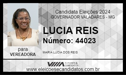 Candidato LUCIA REIS 2024 - GOVERNADOR VALADARES - Eleições