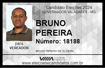 Candidato BRUNO PEREIRA 2024 - GOVERNADOR VALADARES - Eleições