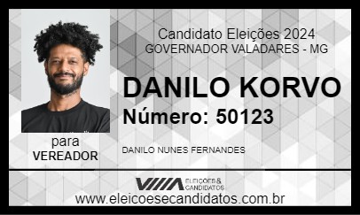 Candidato DANILO KORVO 2024 - GOVERNADOR VALADARES - Eleições