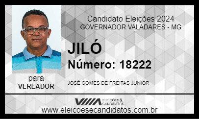 Candidato JILÓ 2024 - GOVERNADOR VALADARES - Eleições