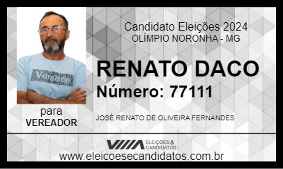 Candidato RENATO DACO 2024 - OLÍMPIO NORONHA - Eleições