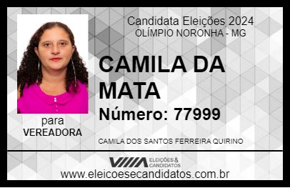 Candidato CAMILA DA MATA 2024 - OLÍMPIO NORONHA - Eleições