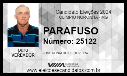 Candidato PARAFUSO 2024 - OLÍMPIO NORONHA - Eleições