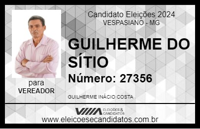 Candidato GUILHERME DO SÍTIO 2024 - VESPASIANO - Eleições