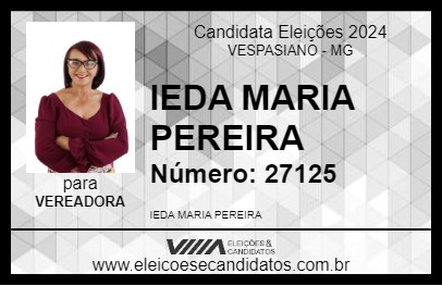 Candidato IEDA MARIA PEREIRA 2024 - VESPASIANO - Eleições