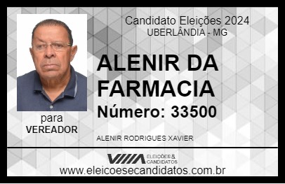 Candidato ALENIR DA FARMACIA 2024 - UBERLÂNDIA - Eleições