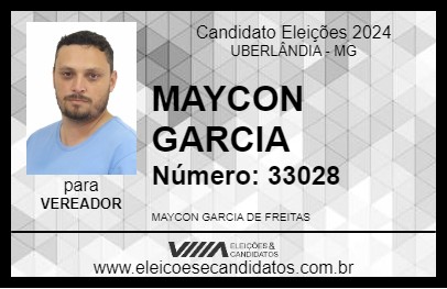 Candidato MAYCON GARCIA 2024 - UBERLÂNDIA - Eleições