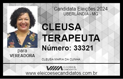 Candidato CLEUSA TERAPEUTA 2024 - UBERLÂNDIA - Eleições