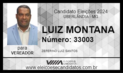 Candidato LUIZ MONTANA 2024 - UBERLÂNDIA - Eleições