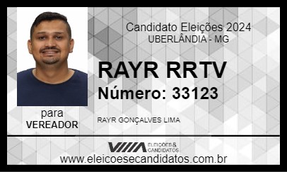 Candidato RAYR RRTV 2024 - UBERLÂNDIA - Eleições