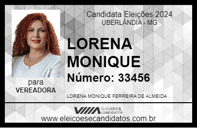 Candidato LORENA MONIQUE 2024 - UBERLÂNDIA - Eleições