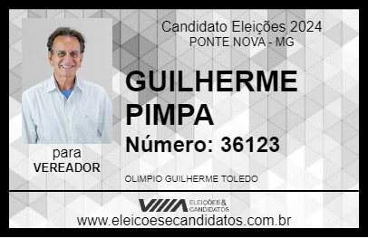 Candidato GUILHERME PIMPA 2024 - PONTE NOVA - Eleições