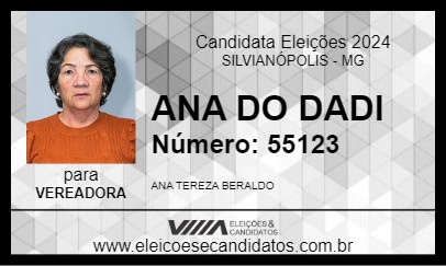 Candidato ANA DO DADI 2024 - SILVIANÓPOLIS - Eleições