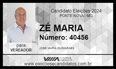 Candidato ZÉ MARIA 2024 - PONTE NOVA - Eleições