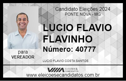 Candidato LUCIO FLAVIO FLAVINHO 2024 - PONTE NOVA - Eleições