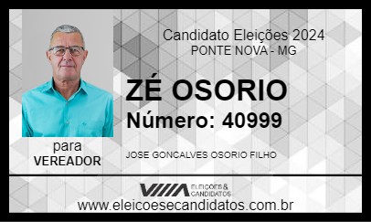 Candidato ZÉ OSORIO 2024 - PONTE NOVA - Eleições