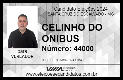 Candidato CELINHO DO ONIBUS 2024 - SANTA CRUZ DO ESCALVADO - Eleições