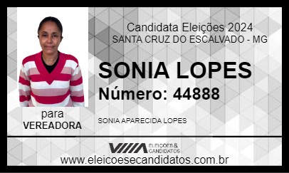 Candidato SONIA LOPES 2024 - SANTA CRUZ DO ESCALVADO - Eleições