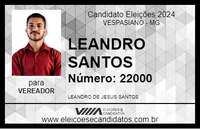 Candidato LEANDRO SANTOS 2024 - VESPASIANO - Eleições