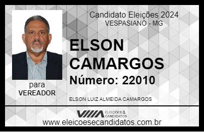 Candidato ELSON CAMARGOS 2024 - VESPASIANO - Eleições