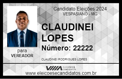 Candidato CLAUDINEI LOPES 2024 - VESPASIANO - Eleições