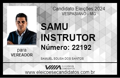 Candidato SAMU INSTRUTOR 2024 - VESPASIANO - Eleições