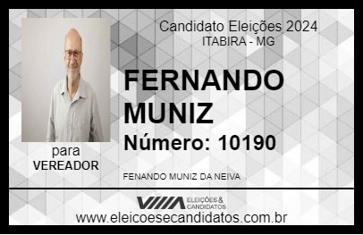 Candidato FERNANDO MUNIZ 2024 - ITABIRA - Eleições