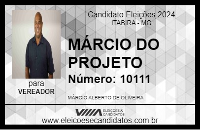 Candidato MÁRCIO DO PROJETO 2024 - ITABIRA - Eleições