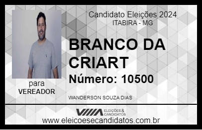 Candidato BRANCO DA CRIART 2024 - ITABIRA - Eleições