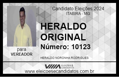 Candidato HERALDO ORIGINAL 2024 - ITABIRA - Eleições