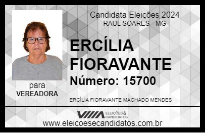 Candidato ERCÍLIA FIORAVANTE 2024 - RAUL SOARES - Eleições