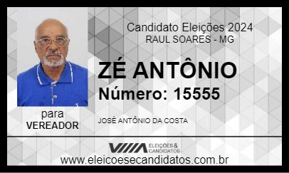 Candidato ZÉ ANTÔNIO 2024 - RAUL SOARES - Eleições