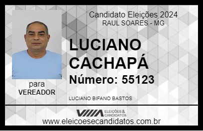 Candidato LUCIANO CACHAPÁ 2024 - RAUL SOARES - Eleições