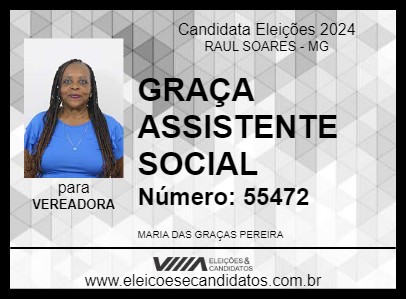 Candidato GRAÇA ASSISTENTE SOCIAL 2024 - RAUL SOARES - Eleições