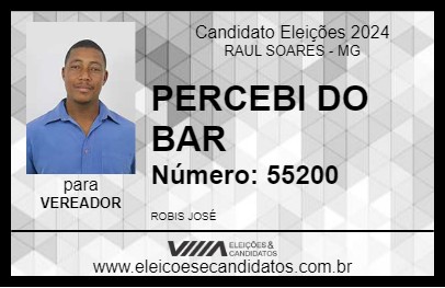 Candidato PERCEBI DO BAR 2024 - RAUL SOARES - Eleições