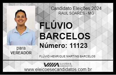 Candidato FLÚVIO BARCELOS 2024 - RAUL SOARES - Eleições