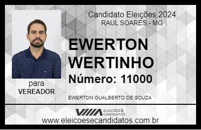 Candidato EWERTON WERTINHO 2024 - RAUL SOARES - Eleições