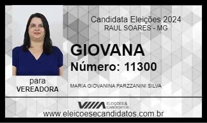 Candidato GIOVANA 2024 - RAUL SOARES - Eleições