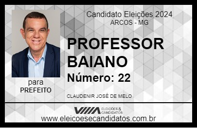 Candidato PROFESSOR BAIANO 2024 - ARCOS - Eleições