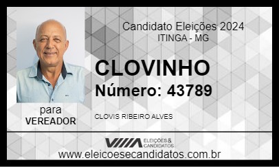 Candidato CLOVINHO 2024 - ITINGA - Eleições