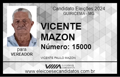 Candidato VICENTE MAZON 2024 - GUIRICEMA - Eleições