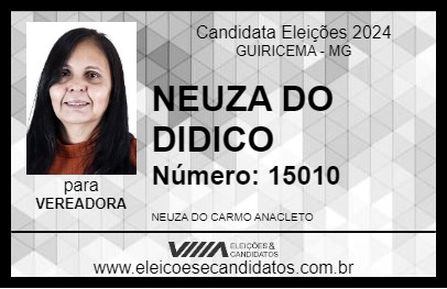 Candidato NEUZA DO DIDICO 2024 - GUIRICEMA - Eleições