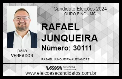 Candidato RAFAEL JUNQUEIRA 2024 - OURO FINO - Eleições